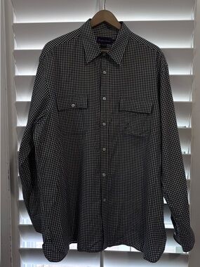 Purple Label Ralph Lauren Black & White Gingham Button-Down Shirt